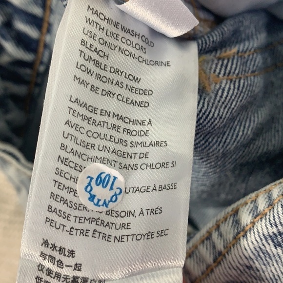 - Free People Blue Acid Wash My Own Lane Jeans Distressed Hi-rise Straight Leg - Picture 12 of 12